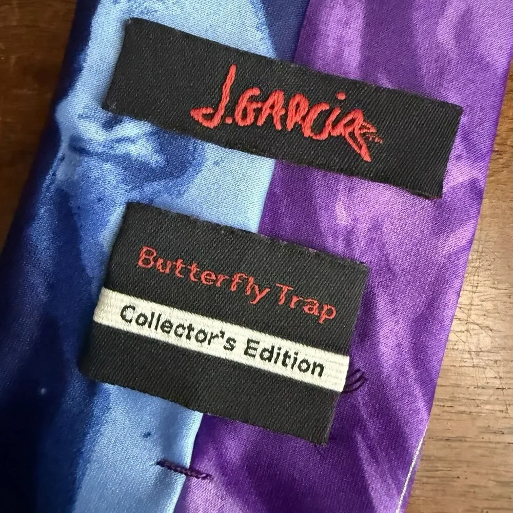 J. Garcia Silk Tie Butterfly Trap Special Edition Artist Signed 60” x 3